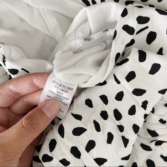 Gigio | Spotted Sideways Black White Polka Dot Dotted Romper Pockets New Medium - Picture 12 of 14